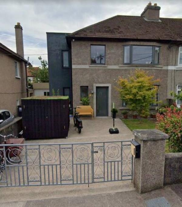 The bike storage unit in the drive of Denis O'Regan's home.